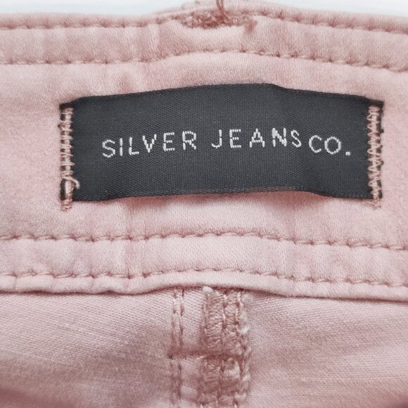 Silver Jeans utility slim crop cargo pants light pink women's size W31/L25 - Picture 5 of 15